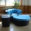 Round Sectional Daybed Sofa Set Poly Rattan
