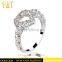 Jingli Jewelry Heart Shaped Silver Mirco Pave Engagement Ring For Women (YJ-481)