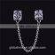 Silver Tube 925 Sterling Silver Charm European bead New Design Safety Chain for Bracelet A004