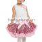 New boutique birhtday Outfit Sparkle Shimmer Tutu Gray Sequin Pettiskirt Set baby ruffled skirt wholesale with cotton top
