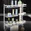 2016 three tiers baths accessories bathroom metal shelf with hook rack