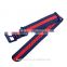 Blue/Red striped cheap nylon nato watch straps 16mm 18mm 20mm 22mm 24mm 26mm manufacturer