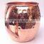 100% PURE COPPER FDA APPROVED HAMMERED BARREL DRINKING MUG WITH RIVETED HANDLE FOR MOSCOW MULE, VODKA