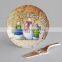 cake plate with shovel Christmas design porcelain plate 12"