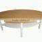 wood oval coffee table with white top