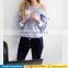 2017 latest women blouse tops sample long sleeve ruffle collar high Neck cotton sarees blouse designs patterns picture