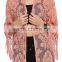 Lady fashion pink fringe half sleeve fashion lace kimono