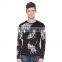 Men's black long sleeve 100% cotton printing streetwear t-shirt manufacturer
