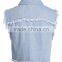Ladies Button-up 100% Cotton Washed Distressed Jeans Vest