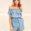 Guangzhou Supplier Fashion romper women summer sexy denim jumpsuits women 2017