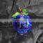 high quality quality crystal blue colour apple model for wedding gift