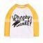 Lovely white yellow stripe embroidered boys flower shirt kids