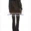 winter outdoor hood and slit pockets duffle casual coats for women