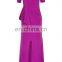 latest fashion purple evening dress front slit purple crepe evening gown, evening dress  china