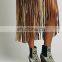 2015 Fashon Apparel for Women Fringe Suede Beautiful Design Long Latin Dance Skirt NT6417