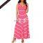 Latest V Neck Sleeveless Printed Maxi Dresses Women Elegant
