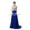 High Quality A Line Sleeveless Floor Length Ruffle Sweetheart Chiffon Sequins Beaded Zipper Backless Women Prom Dress