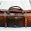 Real Goat Leather Vintage Gym Bag Duffel Brown Leather Weekend Bag Travel Luggage Bag