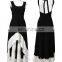 Sexy Women Summer O-Neck Backless Asymmetrical Hem Sleeveless Maxi Dress Black Vestitidos