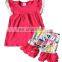 Short sleeve minnie top leopard capri wholesale baby clothes online