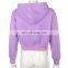 Hot selling custom logo women long sleeve zip up white purple crop top hoodie