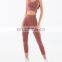 New design tie knot women gym yoga sport workout clothing sets wear