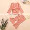 Baby Girl Clothing Sets Fall Winter Toddler Long Sleeve Tops+Flare Pants Girls Casual Ribbed Outfits 2pcs set Solid color