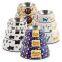 HQP-WS008 HongQiang Stainless steel melamine pet bowl cartoon two in one cute cat and dog bowl