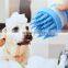 Wholesale Rubber Silicone Washing Cleaning Dog Cat Pet Hair Shower Brush with Bath Liquid Storage