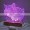 3D Night Light USB DIY Night Lamp Custom For Wedding Christmas Gift Holiday Wooden Base