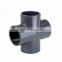 ASTM SCH80 UPVC cross gray color, 1" UPVC pipe fitting cross for water supply