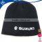 winter black thick beanie hat with custom design logo