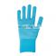 13 Gauge White Silicone Dots Sky Blue Liner Cut Resistant work Gloves
