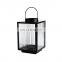 K&B Wholesale Nordic design black glass metal Christmas candle lantern with handle