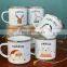 350ml customized wholesale stainless steel vintage sublimation enamel mug set