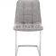 Popular Leather Dining Chair Square Seat With Sliver Leg