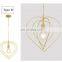 Gold Bed Room Chandelier Lamp Luxury Round Shape LED Pendant Lighting