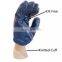Abrasion resistant work gloves safe cuff blue nitrile fully coated jersey lining working nitrile gloves