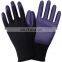 Black Nylon Liner Purple Foam Nitrile Coated Garden Glove For Women