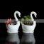 Cute White Swan Small Ceramic Vase onlineSucculent Plant Pot Planter Cactus Garden Pot On Line (pack of 2)