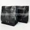 200g 1000g black stand up packaging bag plastic flat bottom compostable coffee pouch with zip and valve