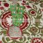 Christmas Tree Skirt Red, Green, Natural with Trim 55"