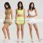 2 In 1 Pcs Women Yoga Mesh Shorts Gym Sets Custom Logo Ribbed Adjustable Sports Fitness Bras