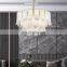 Modern Living Room Decorative Lighting Fixture Round Brass Alabaster Chandelier