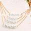 2015 Yiwu Multilayer metal size double pearl necklace