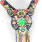 Big bright color bead necklace green crystal tassel bead necklace