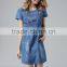 Good quality factory wholesales Women's Retro Classic Shirt Dress Washed women jumpsuits and rompers