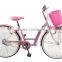 24 inch single speed pink women city bicycles