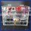 Hot sale!! transparent acrylic make makeup brush holder with 5 tier & Crystal knob