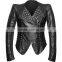 Gothic faux-leather biker jacket for women